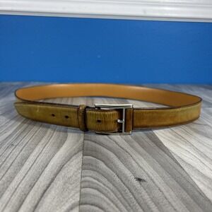 Magnanni Men's Brown Patina Leather Belt Size 38 Made in Spain 1510